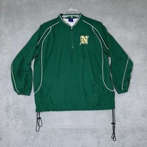 Mizuno Track Jacket Mens XL Green Running 1/4 Zip‎ Lined Pockets Vented Back